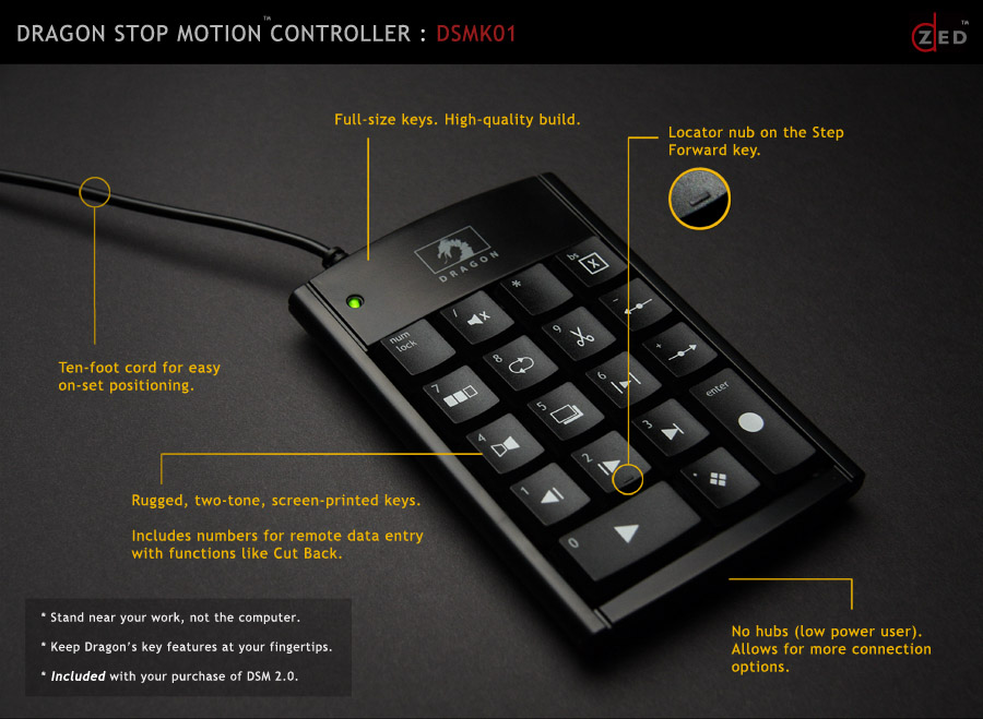 Dragonframe stopmotion controller keypad