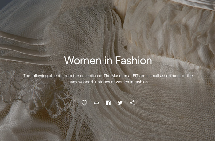 google arts screenshot of women in fashion online exhibition